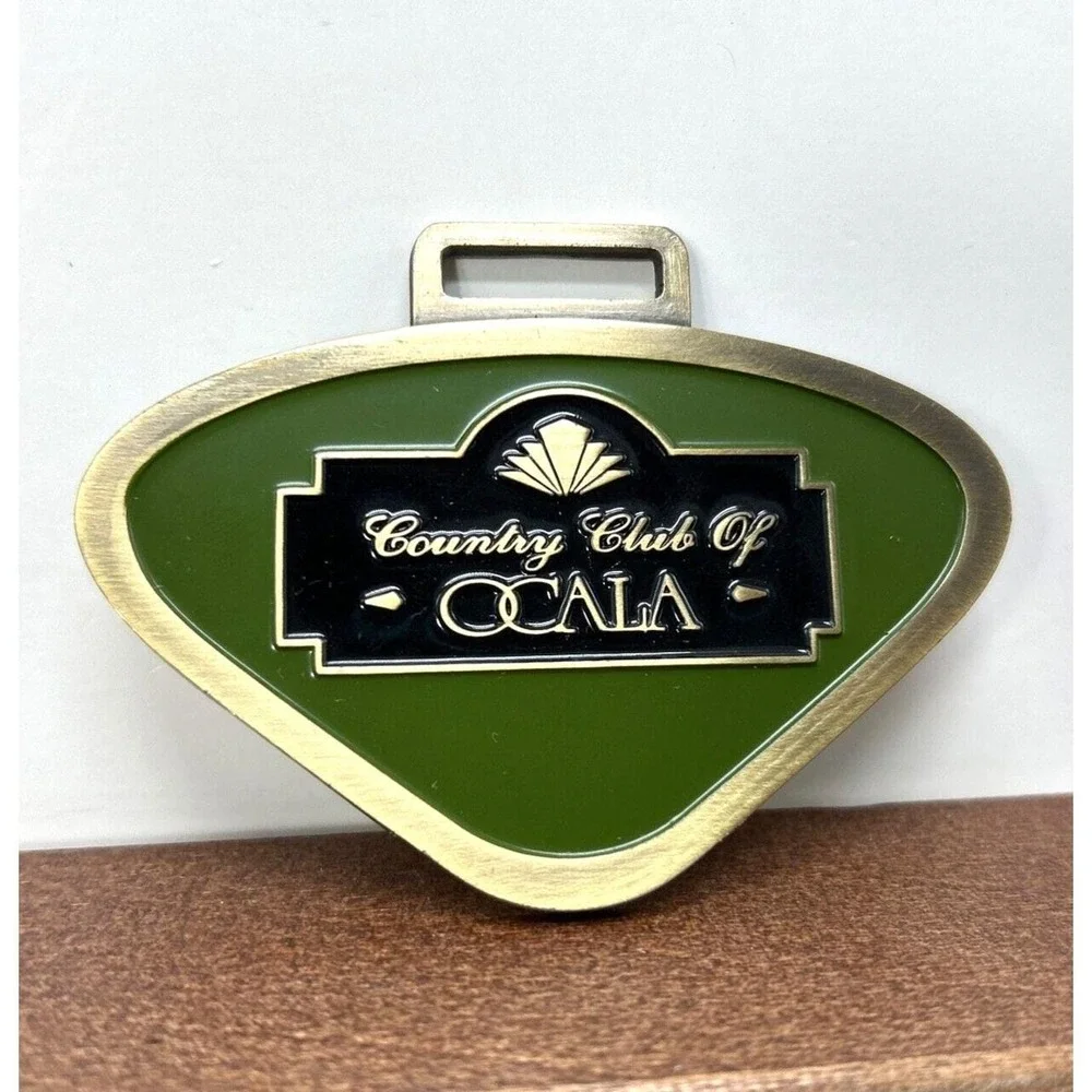 Country Club of Ocala Florida Gold‎ Tone Metal Golf Bag Luggage Travel Tag Medal